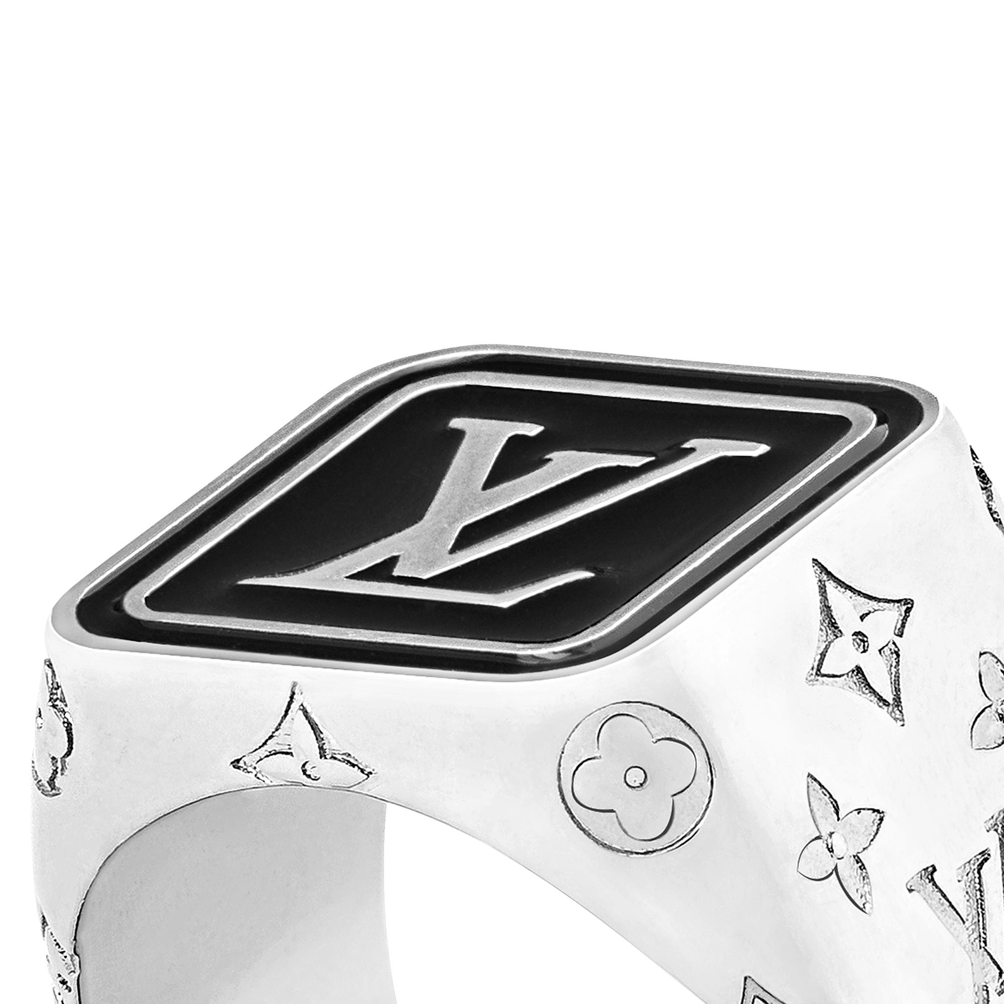 Signature Tab Ring Luxury S00 Black LOUIS VUITTON
